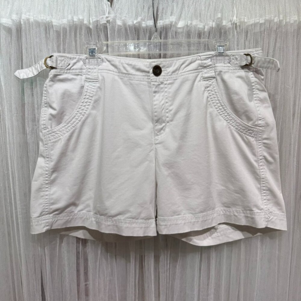 Athleta White Organic Cotton Blend Utility Shorts Size 12 Outdoor Beach GORPcore